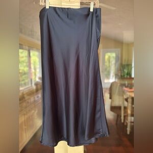 Chic Midnight Blue Satin Skirt